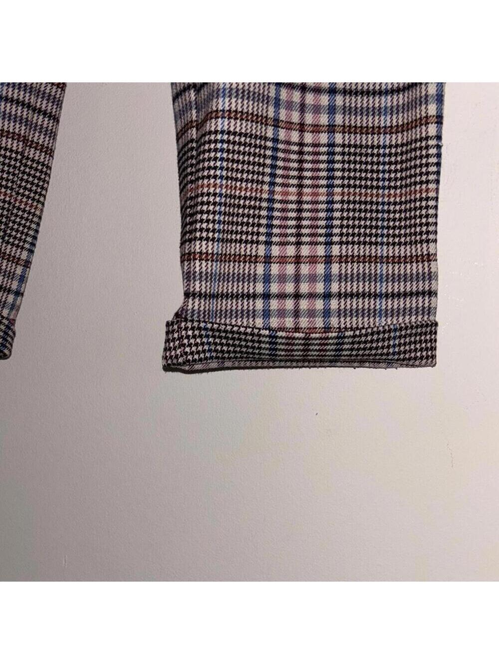 By Anthropologie plaid tartan neutral color career pants trousers light wear - Picture 4 of 8